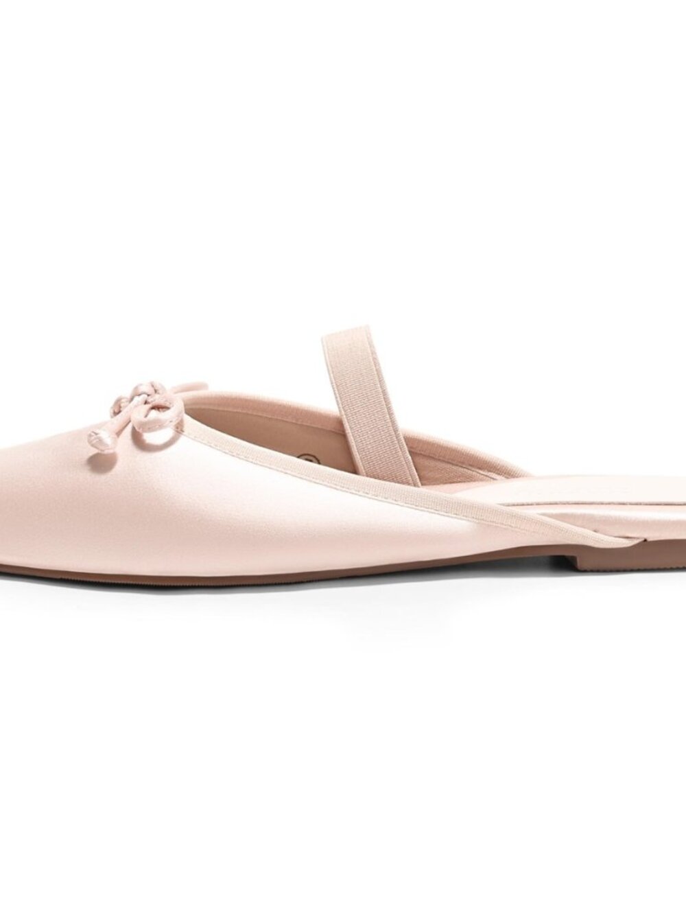 Womens Ballet Flats Mules Bow Square Toe Slip On Slides Work Office Party Dress